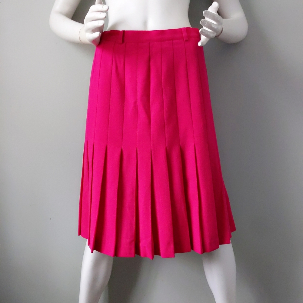 Vtg Jean Louis Scherrer Paris Pleat Skirt v-day